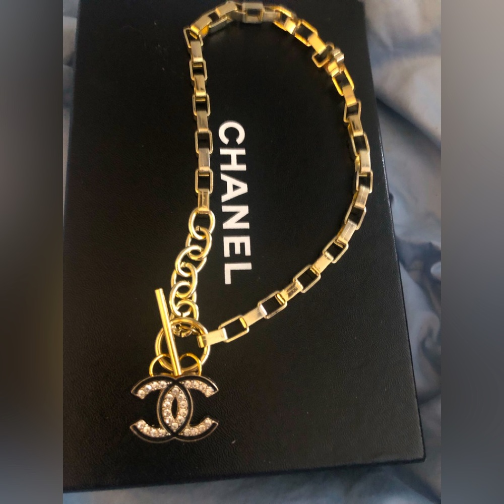 Chanel Pendant & Gold Filled Necklace. Necklace is 16”